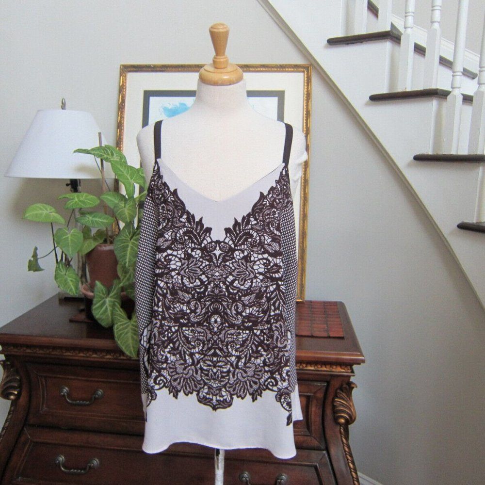 Michel Studio size 14 Aubergine / Deep Purple Reversible Tank, Faux Lace Look​